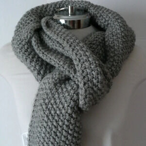 Gap Chunky Knit Scarf Long Gray Warm Winter Accessories Neck Warmer